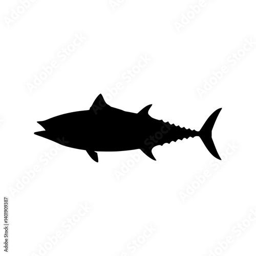 Albacore Fish Silhouette Icon - Black Vector