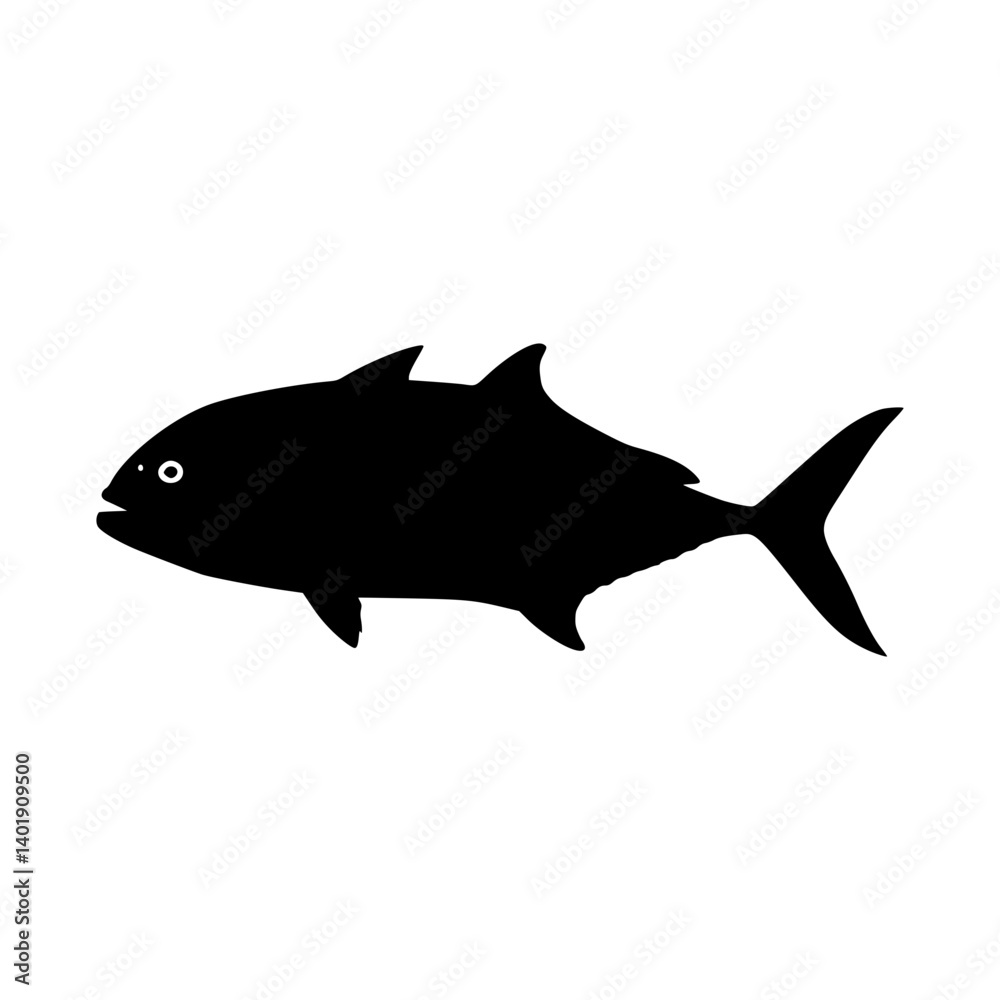Ocean Fish Silhouette Vector Icon Ocean Fish Silhouette Vector Icon