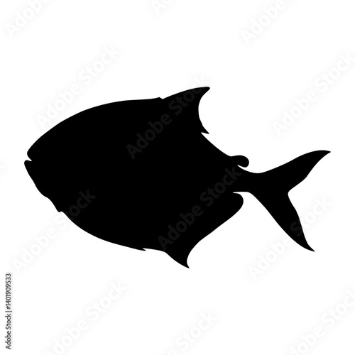 Amazon Hatchet Herring Fish Silhouette Vector Icon