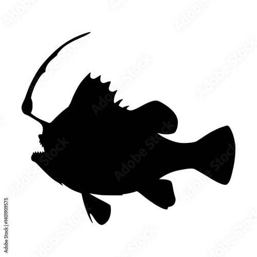 American Angler Fish Silhouette - Ocean Horror