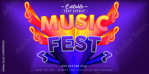 Music fest editable text effect.