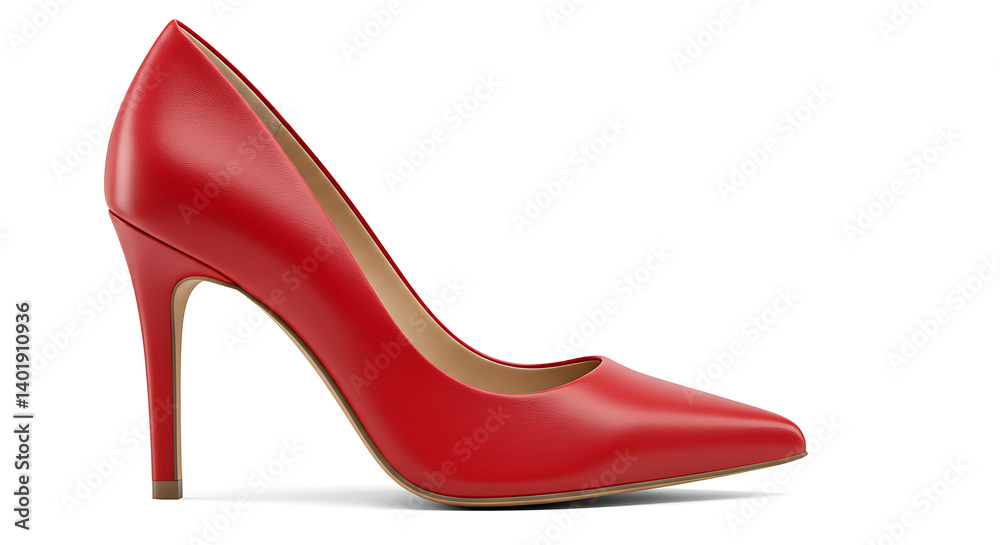 A stylish red high heel shoe, isolated. A stylish red high heel shoe, isolated.