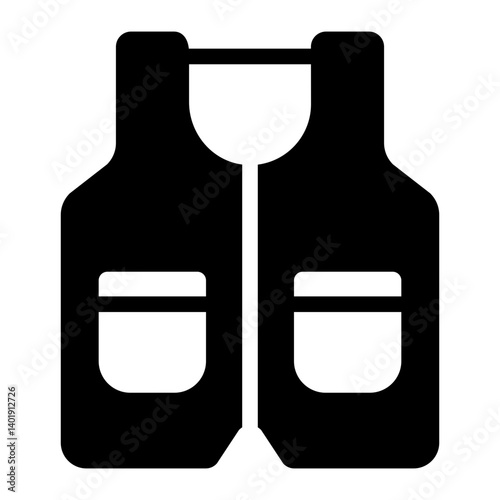 protective wear glyph icon for hunting vest