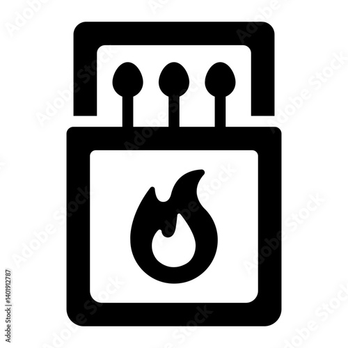 fire starter glyph icon with matchbox gear pack