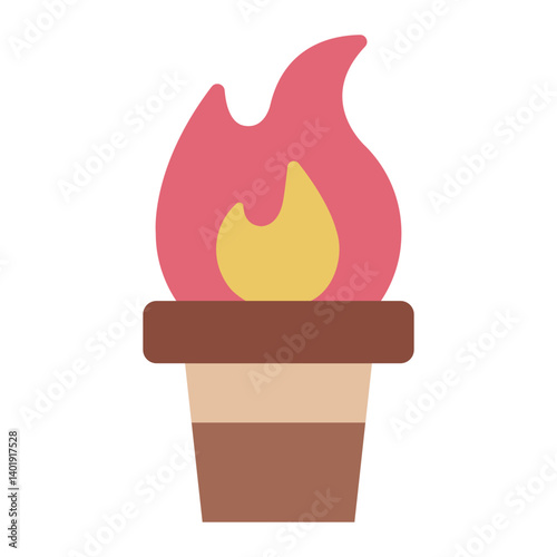 firelight flat icon for night hunting torch gear