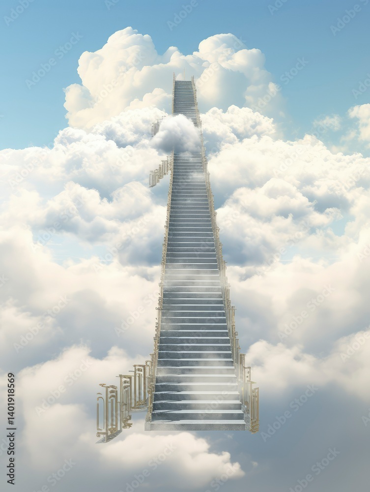 Stairway to Heaven Ascending Through Clouds