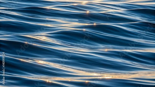 Sunlight sparkling on calm ocean waves.