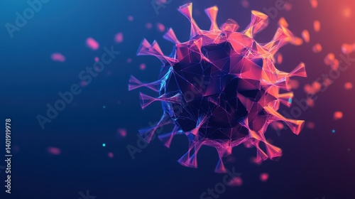 Obraz na płótnie an abstract low-poly design of a virus w salonie
