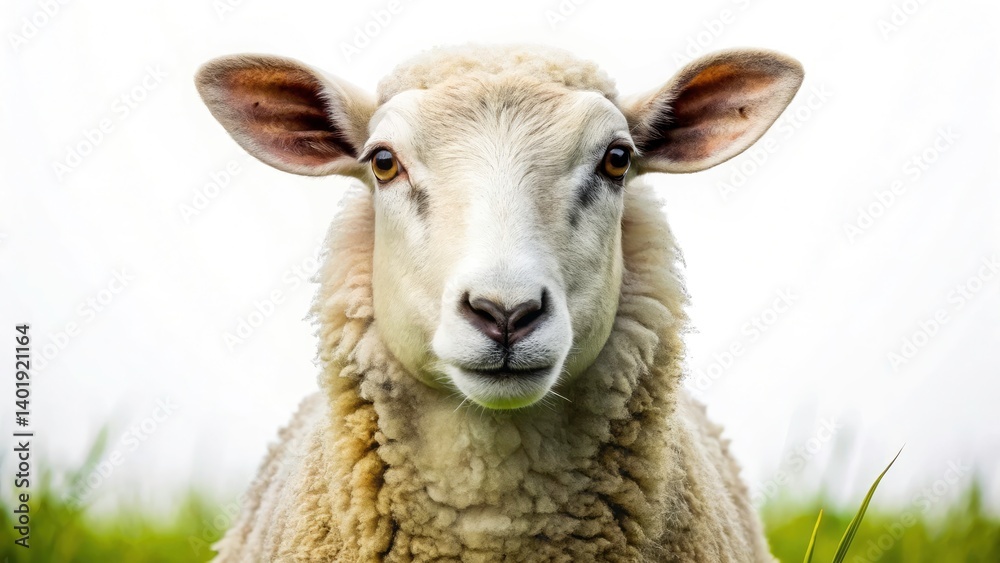 Fototapeta premium Vintage Sheep Photo: Farm Animals, Countryside Scene, Wool, Grazing Sheep, Retro Photography