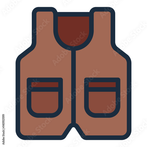 protective wear filled line icon for hunting vest