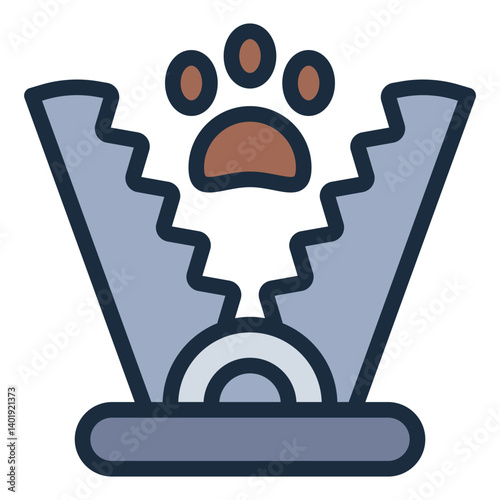 wild catch filled line icon with metal jaw animal trap