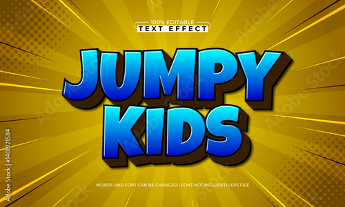 jumpy kids editable text effect with a comic and kids text style