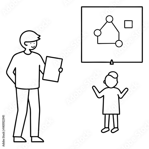 a child holding a book and looking at a vision boa