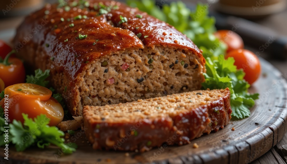 Cozy meatloaf recipe comfort cooking in close-up Cozy meatloaf recipe comfort cooking in close-up