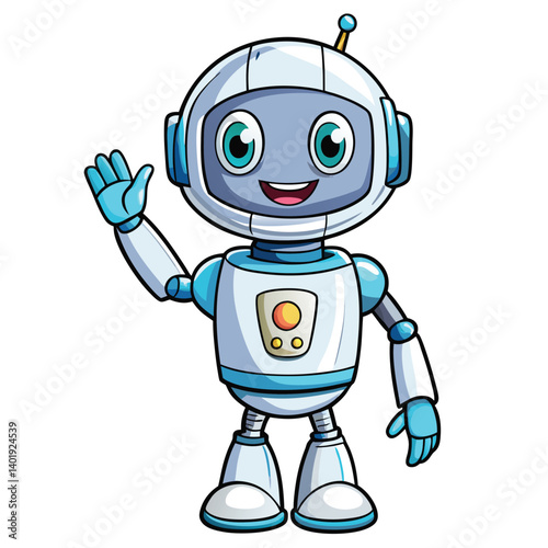 Friendly robot waving hello (1)