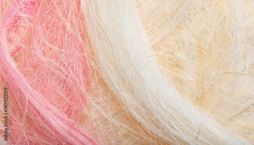 Matériau de fond de texture fibreuse rose et blanche, fil, laine