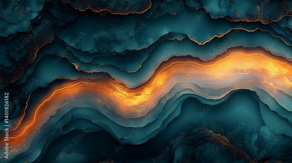 Abstract Gold Teal Marble Texture Background. Abstract Gold Teal Marble Texture Background.