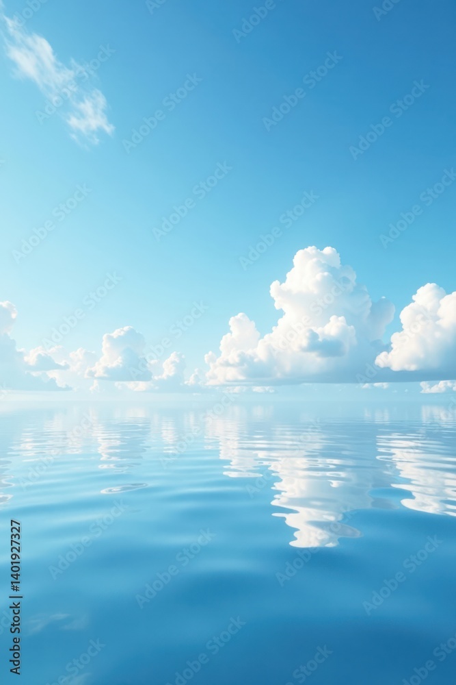 Soft light blue hue with wispy clouds and gentle ripples on a serene body of water , ocean, cloud