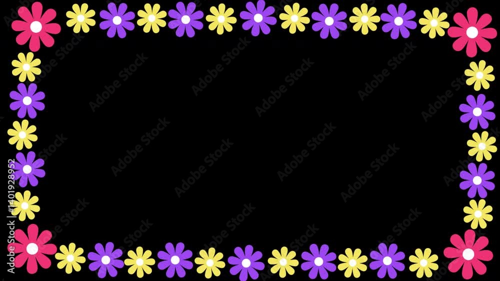 Floral wreath frame with leaves and wedding decor animation, space for text title, with alpha channel. Floral wreath frame with leaves and wedding decor animation, space for text title, with alpha channel.