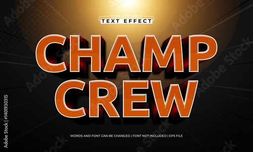 champ crew editable text effect with a team and sport text style