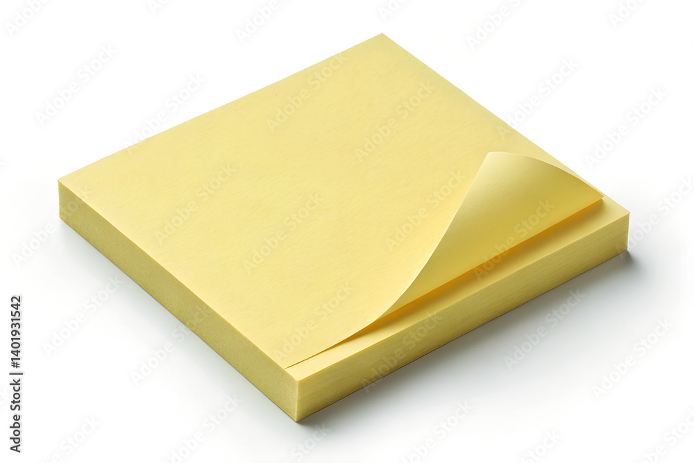 Square yellow sticky note slightly tilted and captured with soft studio lighting against a clean background emphasizing minimalist design Square yellow sticky note slightly tilted and captured with soft studio lighting against a clean background emphasizing minimalist design