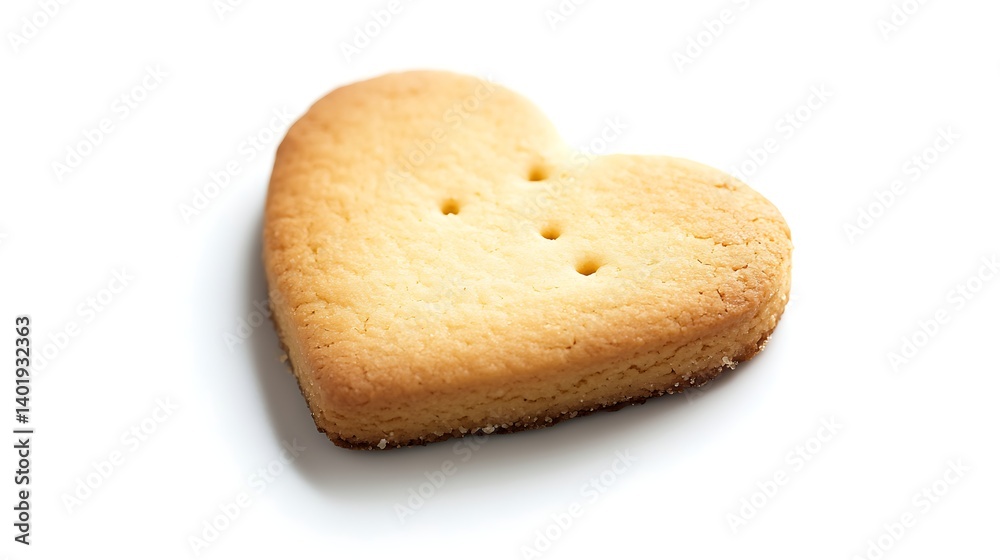 single heart shaped cookie isolated on white background perfect for love-themed promotions and cookie packaging ads single heart shaped cookie isolated on white background perfect for love-themed promotions and cookie packaging ads