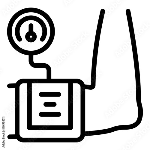arm cuff outline icon for blood pressure health test
