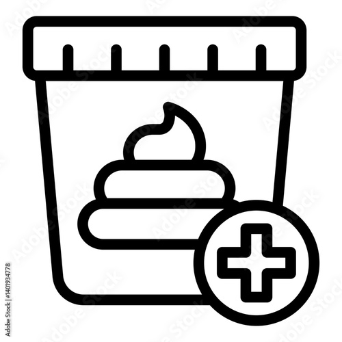 sample container outline icon for feces health test
