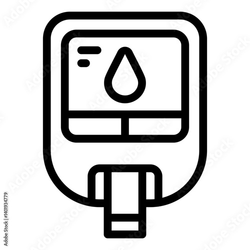 glucose meter outline icon for blood sugar level test
