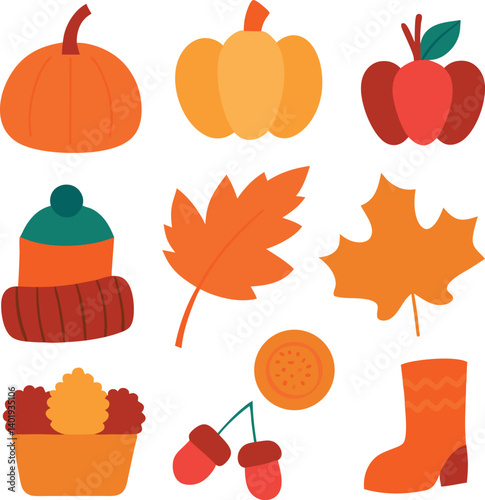 set of autumn icons