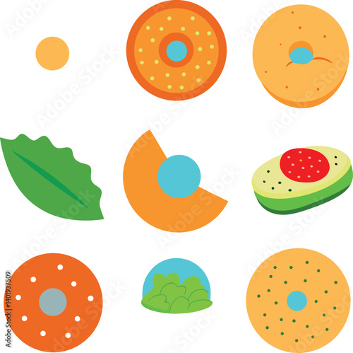 set of fruits and vegetables