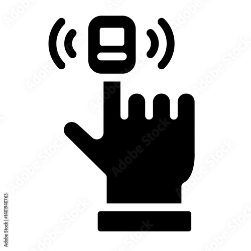 finger test glyph icon for oxygen saturation scan