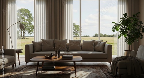 Wallpaper Mural 穏やかな光差し込む、広々リビングのくつろぎ空間 Torontodigital.ca