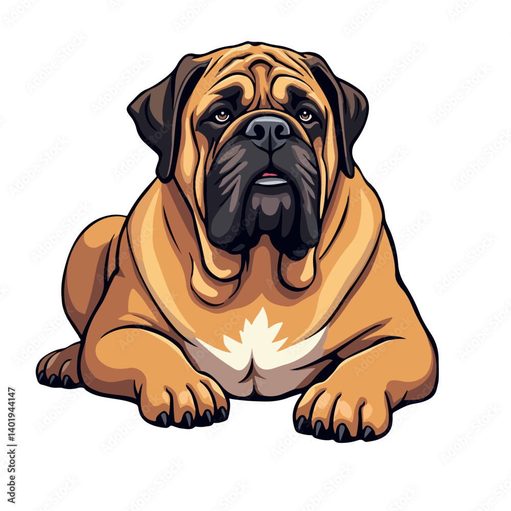 Obraz premium English mastiff vector illustration