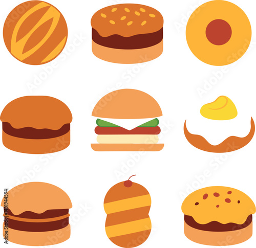 different-breakfast-sandwich-vector-element-set