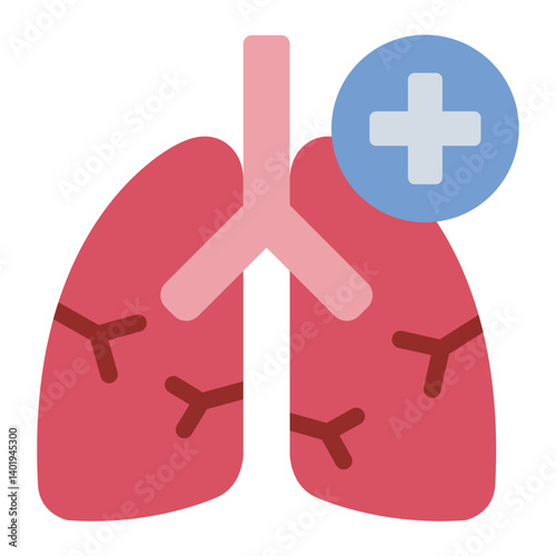 breathing test flat icon for lungs medical checkup