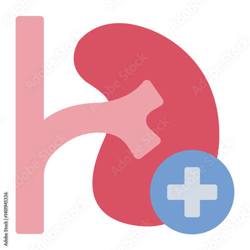 organ health flat icon for kidney checkup exam