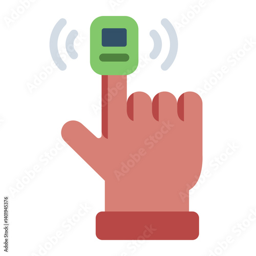 finger test flat icon for oxygen saturation scan