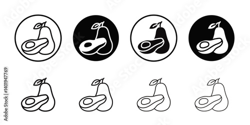 avocado icon Thin line art collection