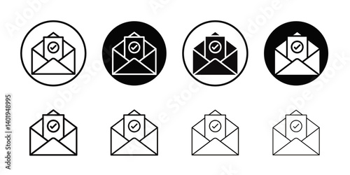 check message icon Thin line art collection