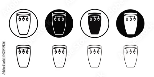 Conga drum icon Thin line art collection