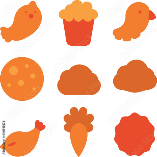 different-chicken-nugget-styles-vector-element set