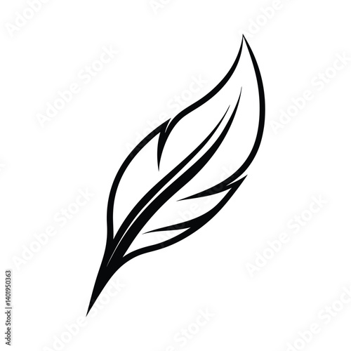 Elegant Feather Logo Icon, Minimalist Nature Branding Design

