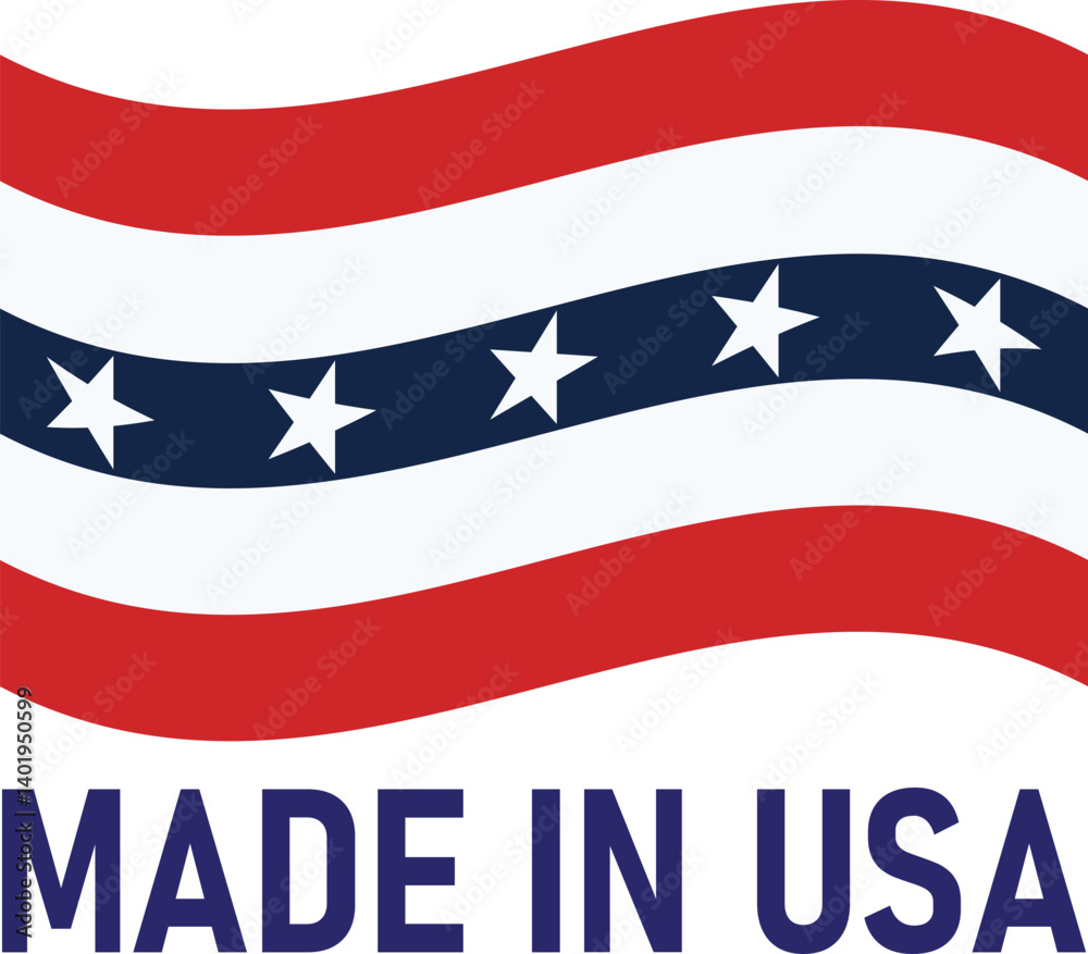 Made in USA Flag Logo for Product Origin. Made in the USA concept. Made in USA Flag Logo for Product Origin. Made in the USA concept.