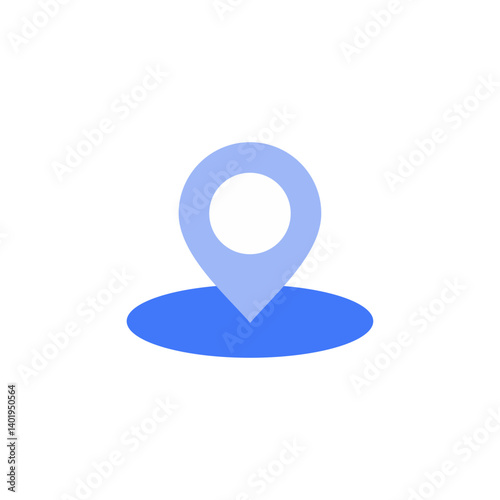 Location Pin Blue Icon identifying GPS Navigation and Place Marker