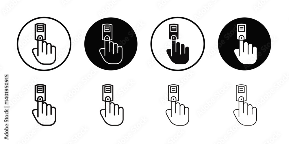 Fingertip pulse oximeter icon Thin line art collection Fingertip pulse oximeter icon Thin line art collection