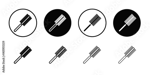 Hair comb icon Thin line art collection