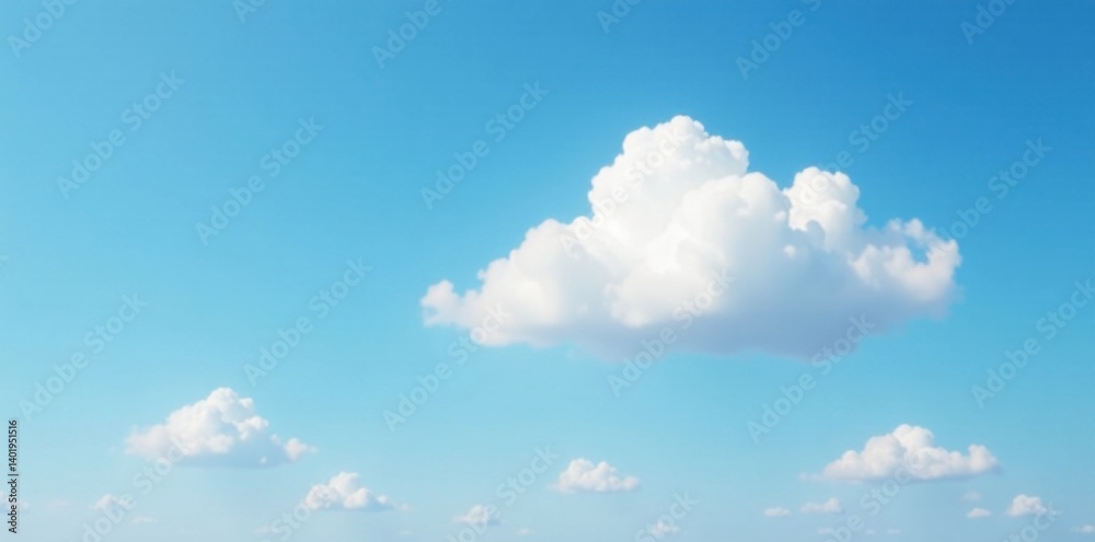 Soft white cloud floats gently above blue sky with few scattered grey clouds , white cloud, serene, gentle Soft white cloud floats gently above blue sky with few scattered grey clouds , white cloud, serene, gentle