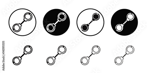 Handcuffs icon Thin line art collection