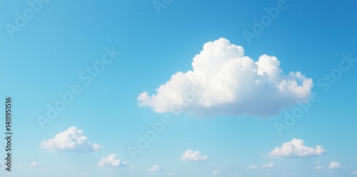 Soft white cloud floats gently above blue sky with few scattered grey clouds , white cloud, serene, gentle